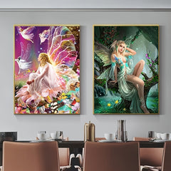 5D Diamond Art Kit Cartoon Fairy Full Diamond Home Decor