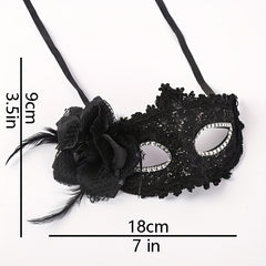 Faux Leather Flower Mask Venetian Masquerade Party Dance Mask