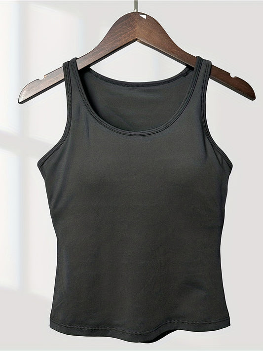 Women's Padded Sports Tank Top Workout Running Fitness Yoga Sleeveless Shirts