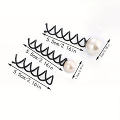 2pcs Spiral Hair Bun Maker Faux Pearl Hair Pin for Women Girls W