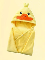 Kids Hooded Bath Towel Animal Ears Quick Drying Bathrobe