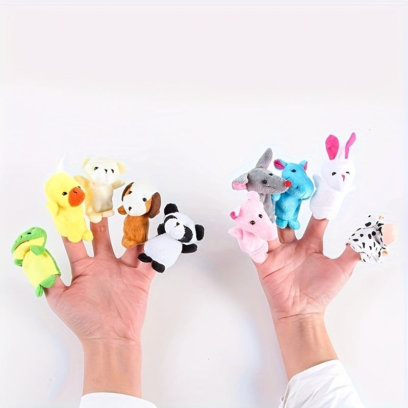 Fruit Animal Family Finger Plush Puzzle Toys Interactive Parent Playtime