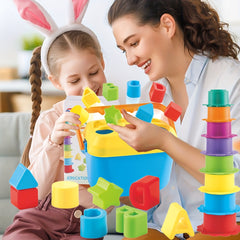 Colorful Stacking Cups Set Shape Sorter Bath Toys