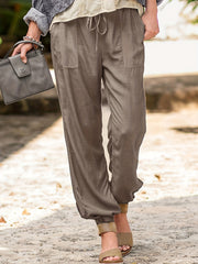  Drawstring Side Pocket Cuffed Pants