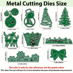 9pcs Christmas Metal Cutting Dies Xmas Tree Snowman Embossing Snowflake Stencils