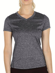 Women's V Neck Yoga Top Moisture Wicking Tee