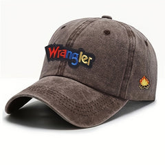 Letter Embroidery Peaked Cap Soft Top Washed Vintage Baseball Cap For Men