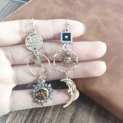 Greek Mythology Face Pendant Earrings Women Party Jewelry