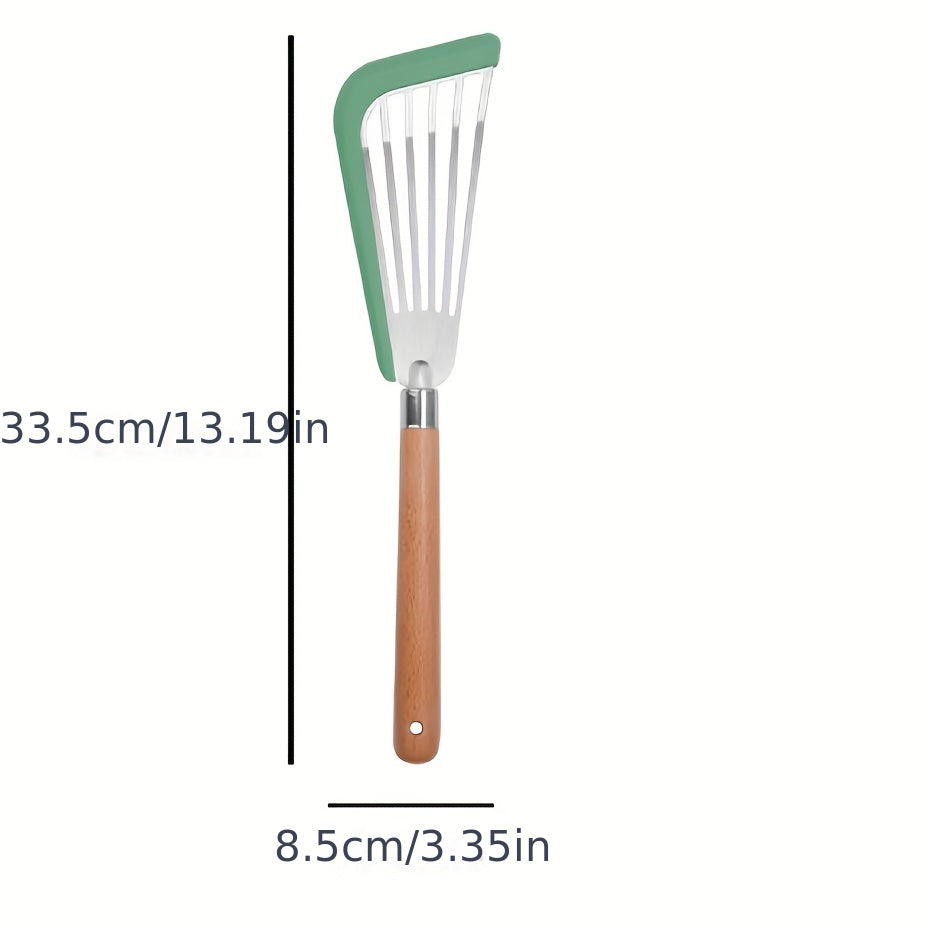 Silicone Spatula for Non Stick Pot Anti Scalding Stainless Steel Frying Spatula