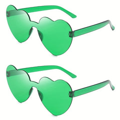 Heart Rimless Sunglasses Tinted Lens Glasses Clear Frame Eyewear