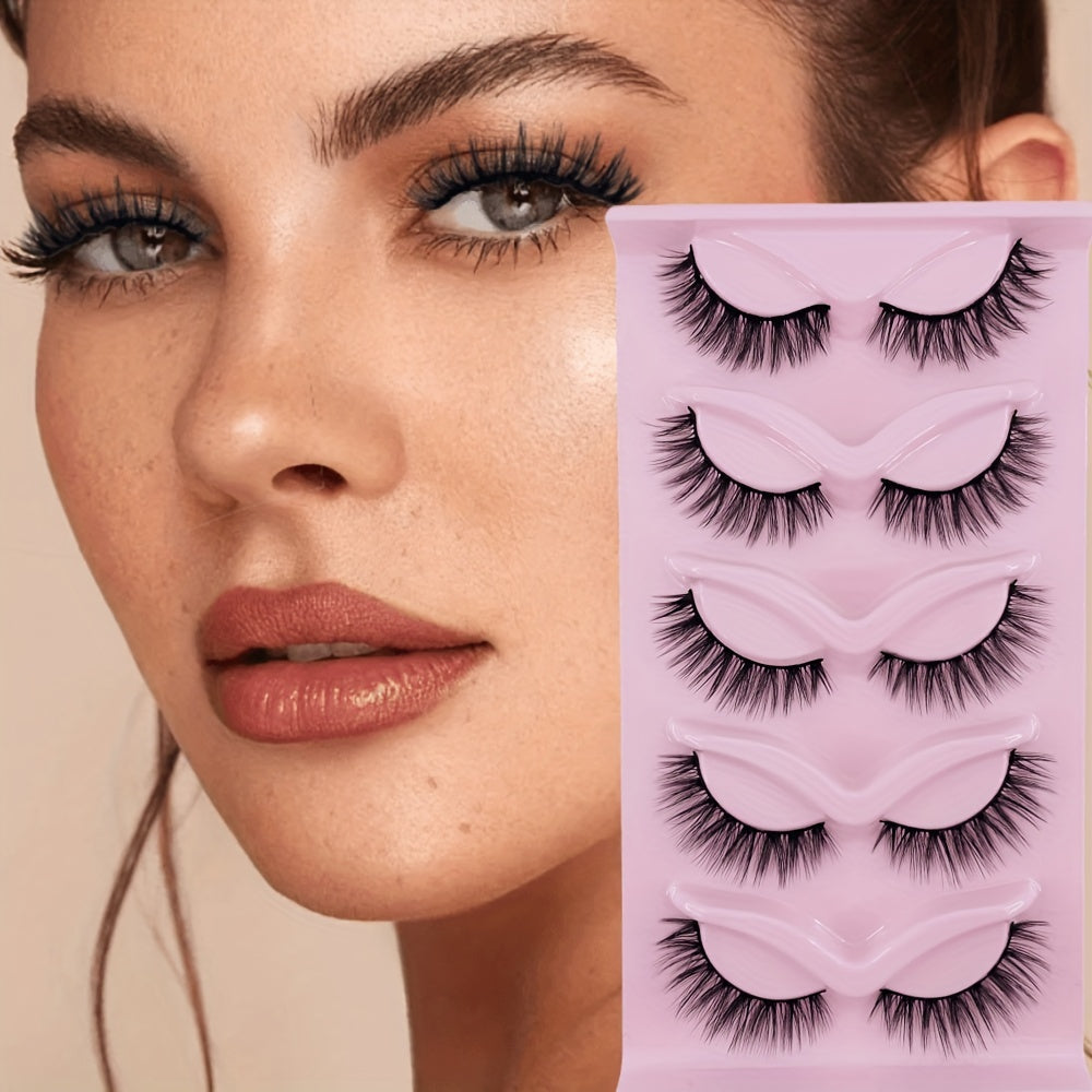 5 Pairs Natural Look Fluffy False Eyelashes
