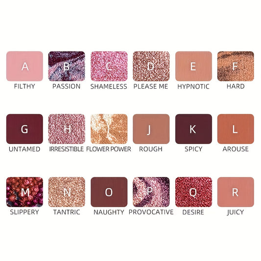 18-Color Long-Lasting Eyeshadow Palette with Various Finishes