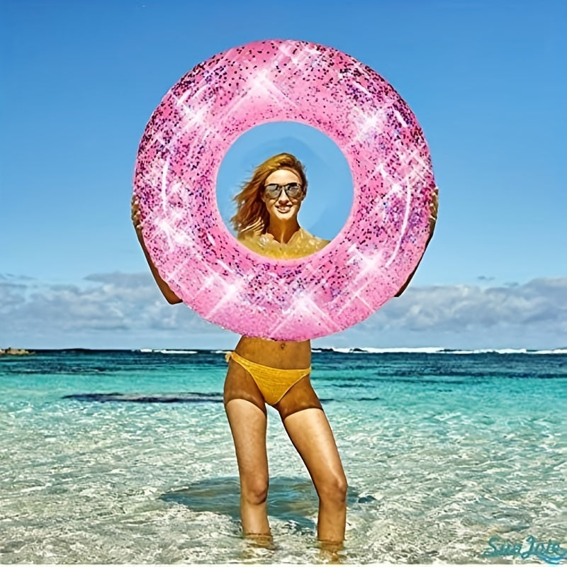 Glitter Swim Ring Inflatable Pool Tube for Kids & Adults