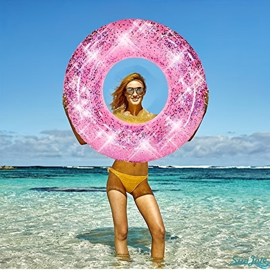 Glitter Swim Ring Inflatable Pool Tube for Kids & Adults
