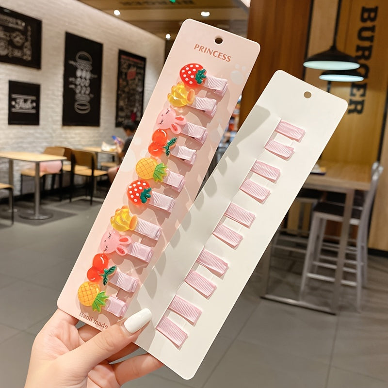 10pcs Girls Cartoon Hair Clips School Party Accessories