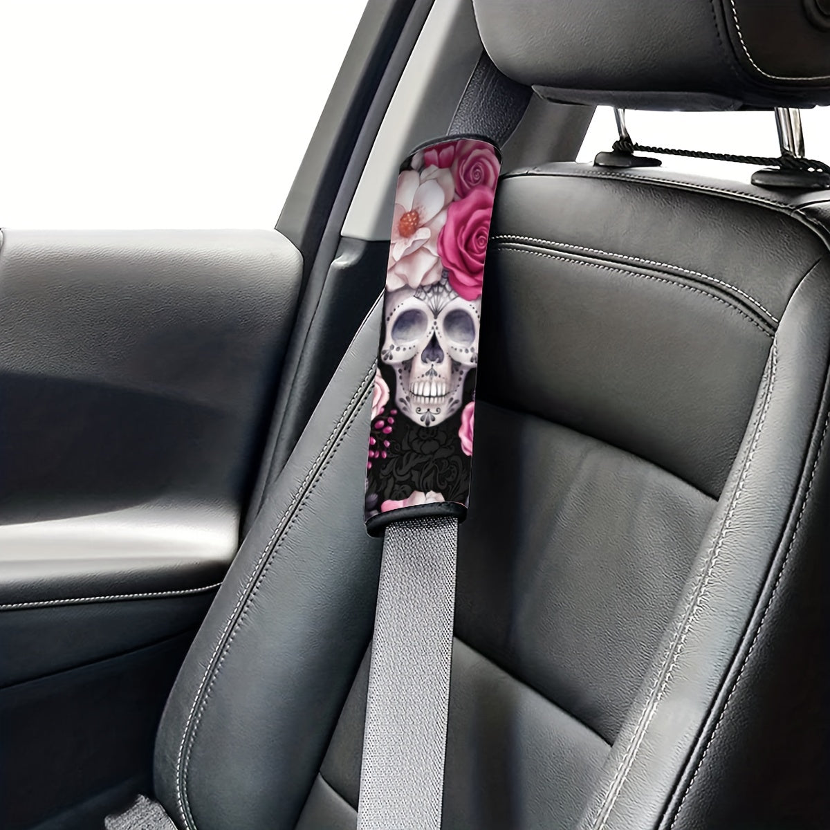 Flower Skull Print Car Shoulder Cover