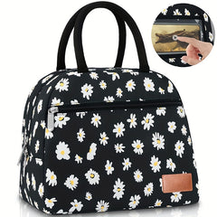 Leakproof Insulated Daisy Lunch Tote Bag for Work & Travel