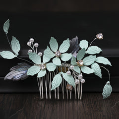 Rhinestone & Faux Pearl Hair Comb Bridal Headpiece