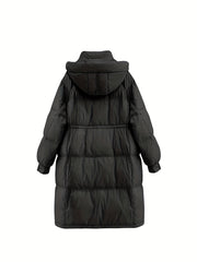 Women's Long Puffer Jacket Winter Warm Hooded Outdoor Sports