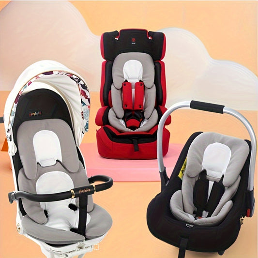 Baby Carriage Safety Seat Cushion with Mesh Front & Velvet Back