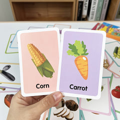 36 Vocabulary Cards Vegetable & Alphabet Word Matching Learning Set