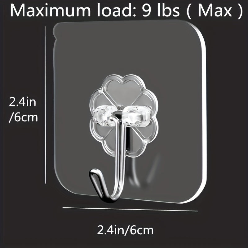 3pcs Adhesive Heavy Duty Wall Hook Waterproof for Bathroom Kitchen