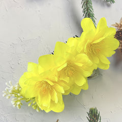Ethnic Fabric Flower Hair Comb Bohemian Style Rose & Butterfly Headpiece