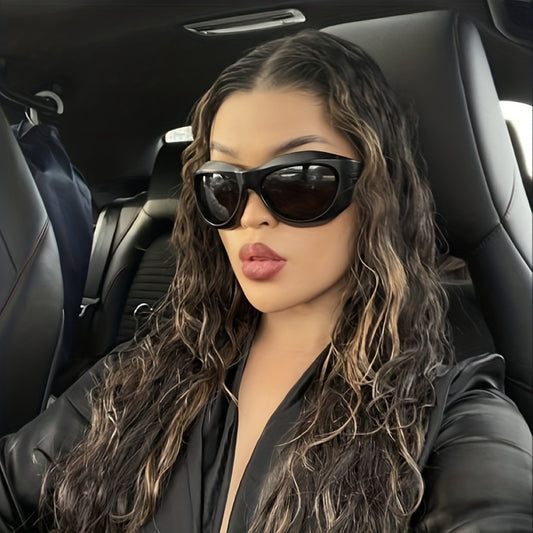 Y2K Wrap Around Sunglasses Futuristic Mirror Lens Glasses