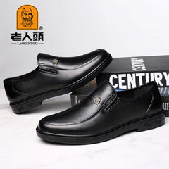 LAORENTOU Men's Leather Round Toe Dress Shoes