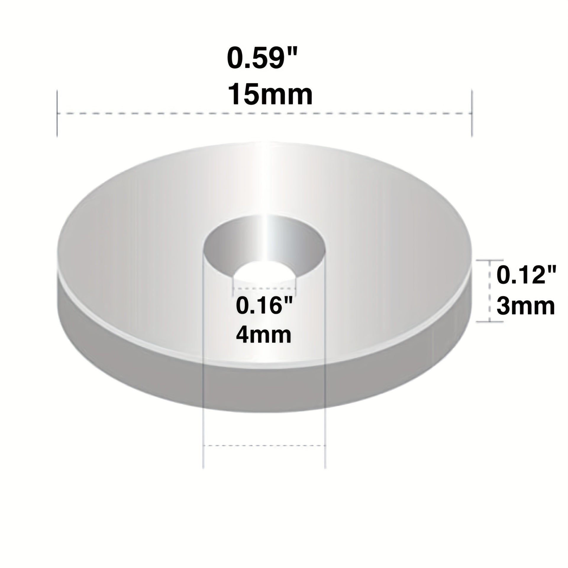 100pcs 15x3 Hole 4mm Strong Magnet w/Holes Small Rare Earth Magnets