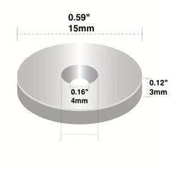 100pcs 15x3 Hole 4mm Strong Magnet w/Holes Small Rare Earth Magnets