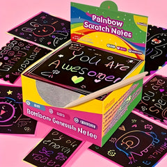 50pcs Rainbow Scratch Art Set Family Fun Halloween Easter