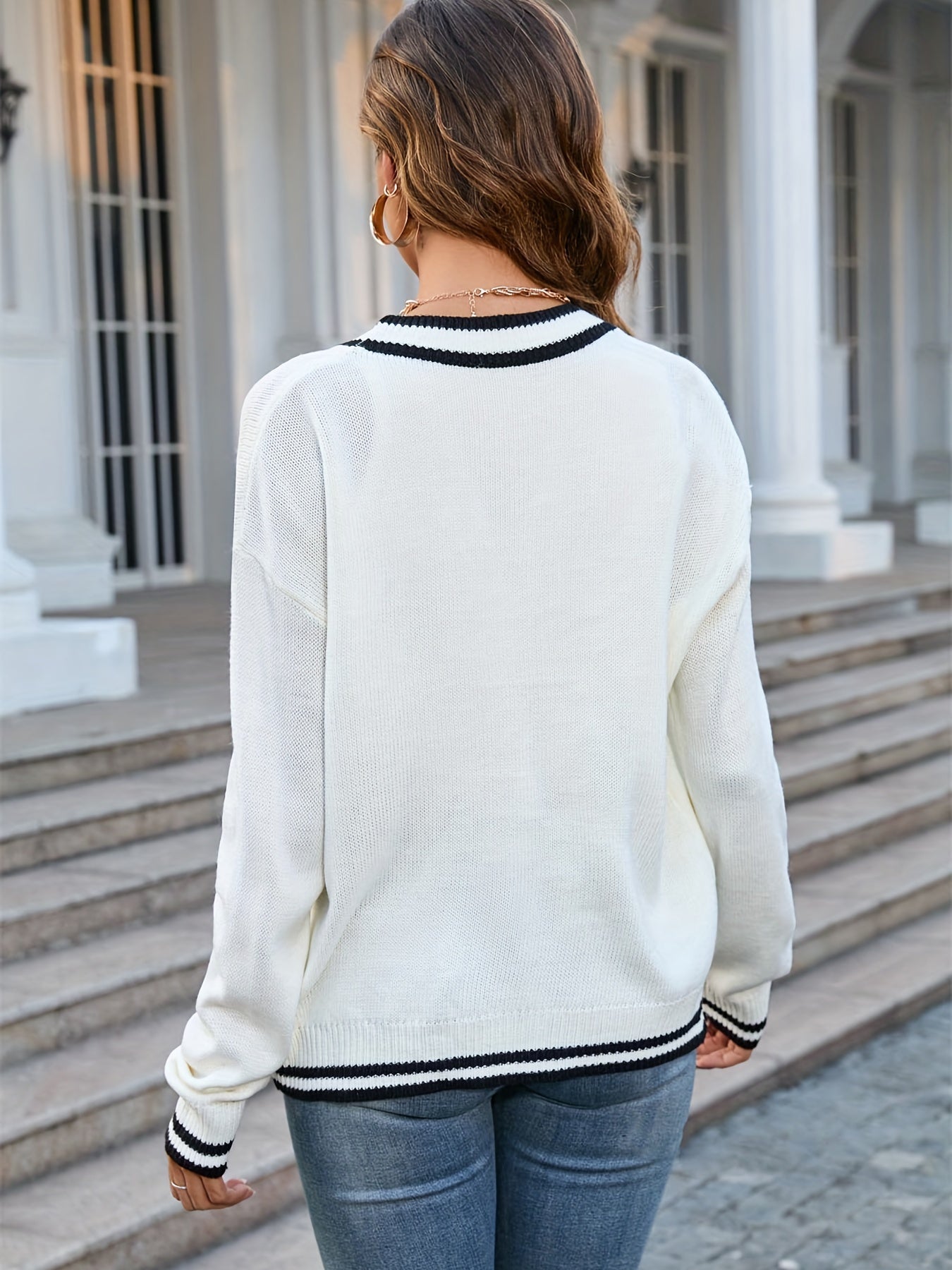  Colorblock Stripe Cardigan