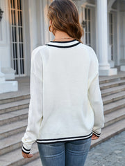  Colorblock Stripe Cardigan