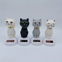 Car Decoration Solar Shaking Head Doll Cat Shape Gift Interior Accessories