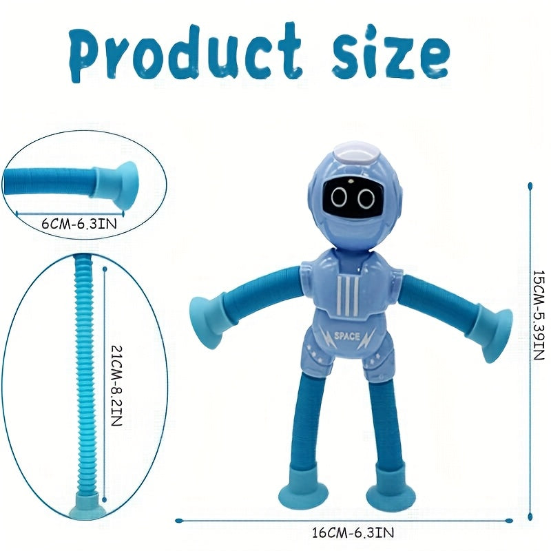 4pcs Astronaut Robot Telescopic Toys Set Educational & Relaxing Puzzle