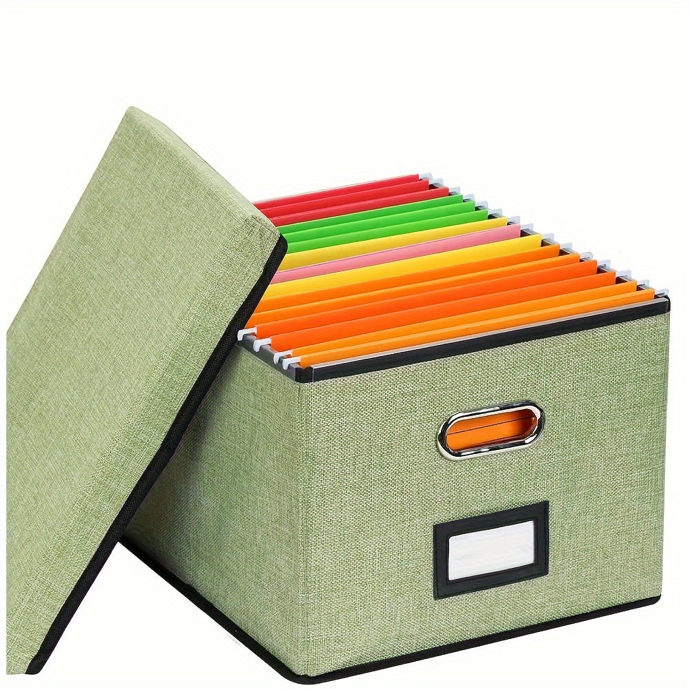 File Sorting Box With Lid File Storage Basket With Handles Household Storage