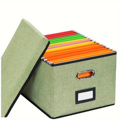 File Sorting Box With Lid File Storage Basket With Handles Household Storage