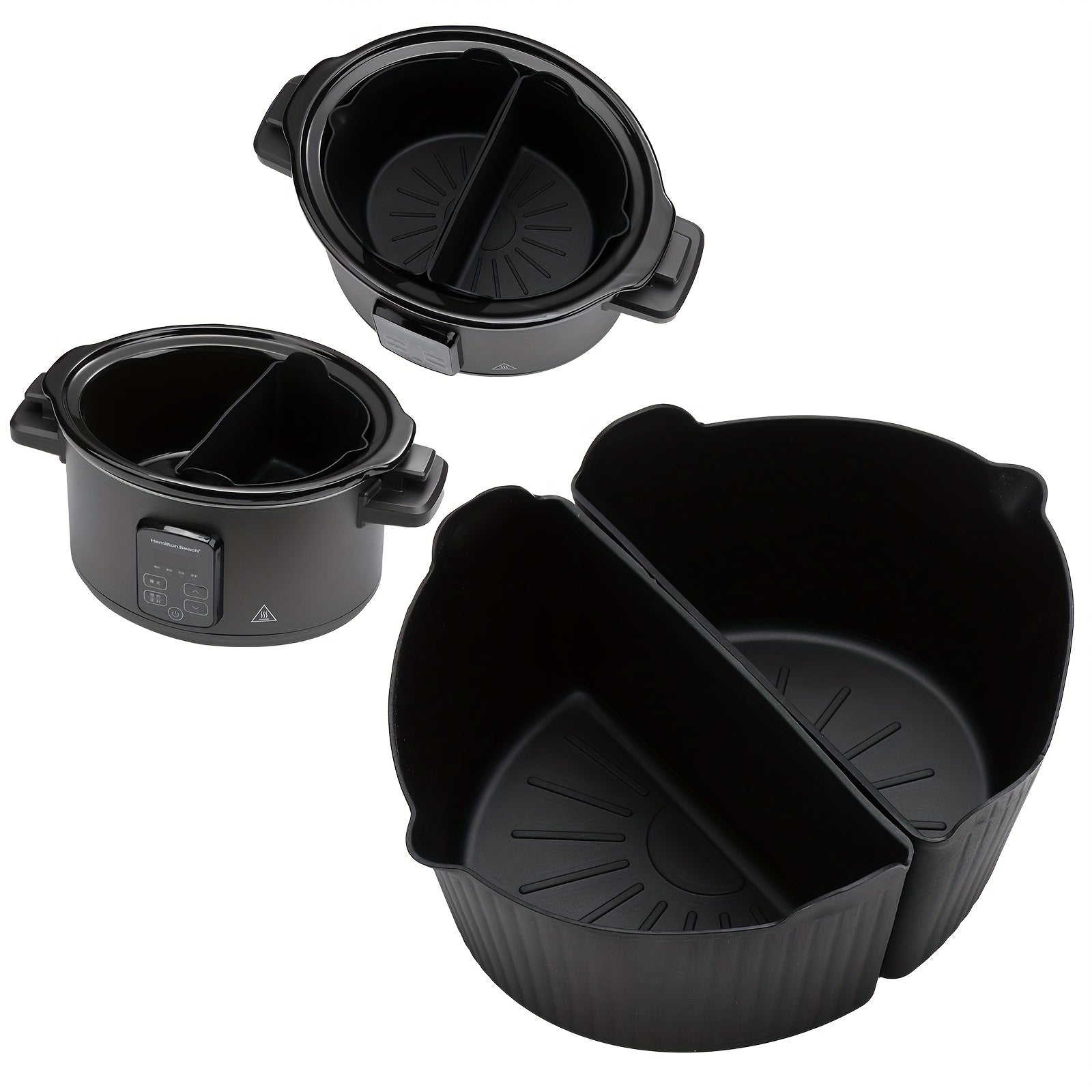 2 in 1 Slow Cooker Divider Liner - Reusable Silicone Leak proof Liner