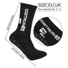 6 Pairs Non-Slip Crew Socks for Soccer Running Hiking