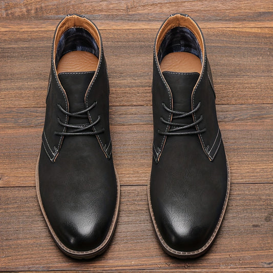 Men's Retro Ankle Desert Boots Wear-resistant Non-Slip Lace-up Boots