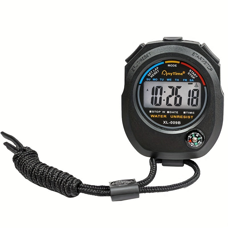 Digital Sports Stopwatch Chronograph LCD Timer Waterproof Alarm Watch