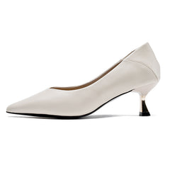 Pointed Toe Kitten Heel Pumps Women's Slip-On High Heels