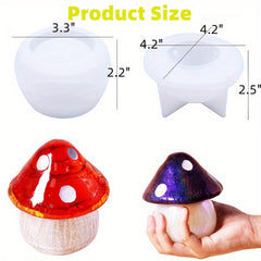 Resin Mushroom Decor Jar Mold With Lid
