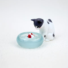 Cat and Fish Scene Set Dollhouse Accessories Micro Landscape Decorations