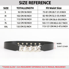 Chain Buckle Ladies Belt Women Skinny Waist Belt with Golden Metal Chain
