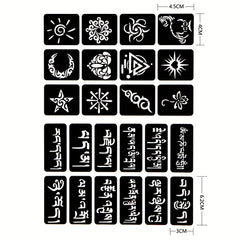 2 Sheets A4 Hollow Tattoo Stencils 1 Bottle Tattoo Dyeing Paste