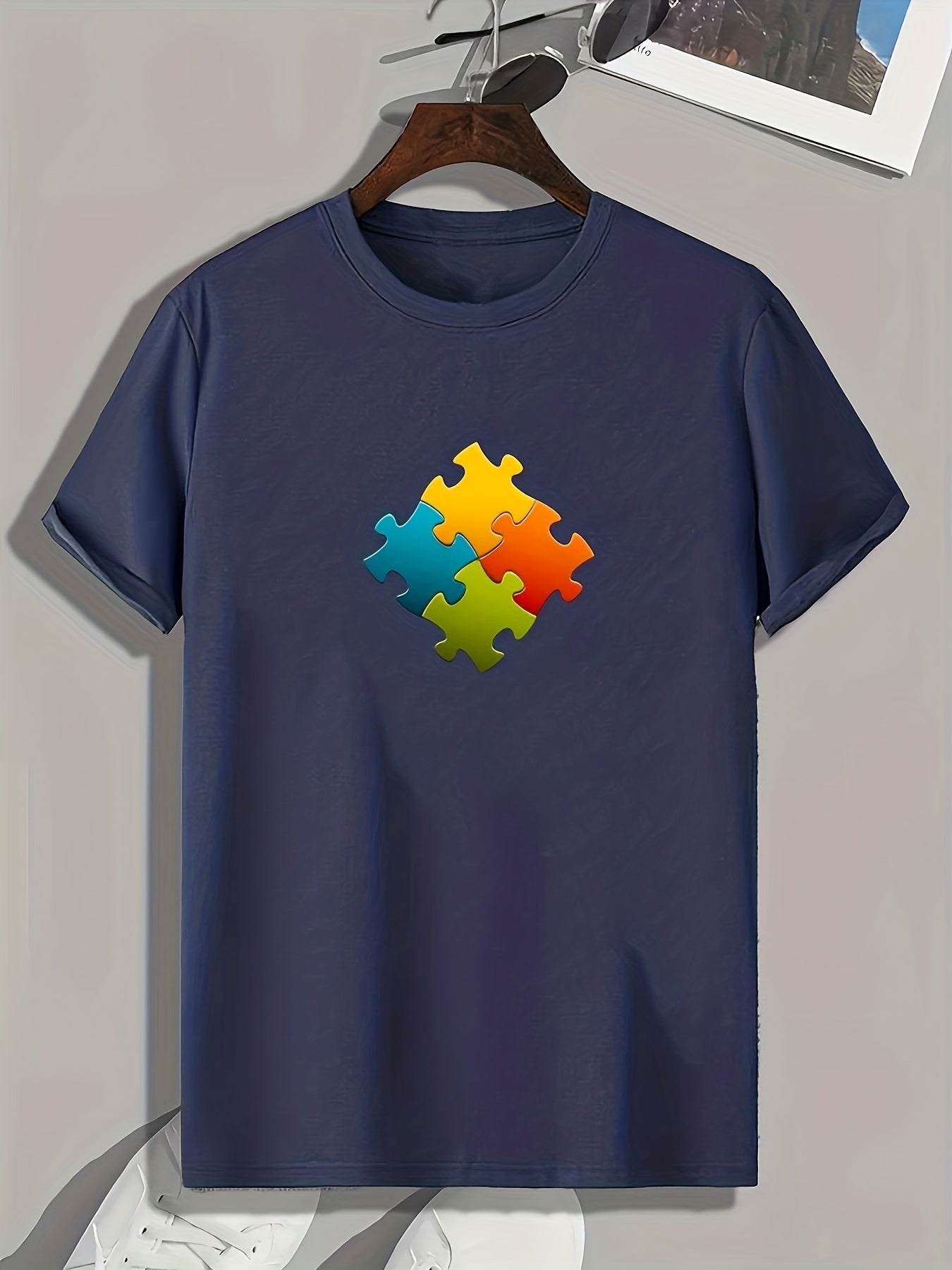 Puzzles Print Men's Graphic T shirt for Summer