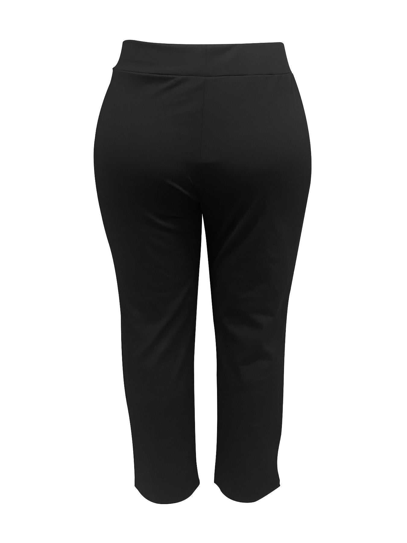  Solid Stretch Workwear Straight Leg Trousers