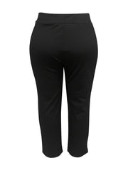  Solid Stretch Workwear Straight Leg Trousers